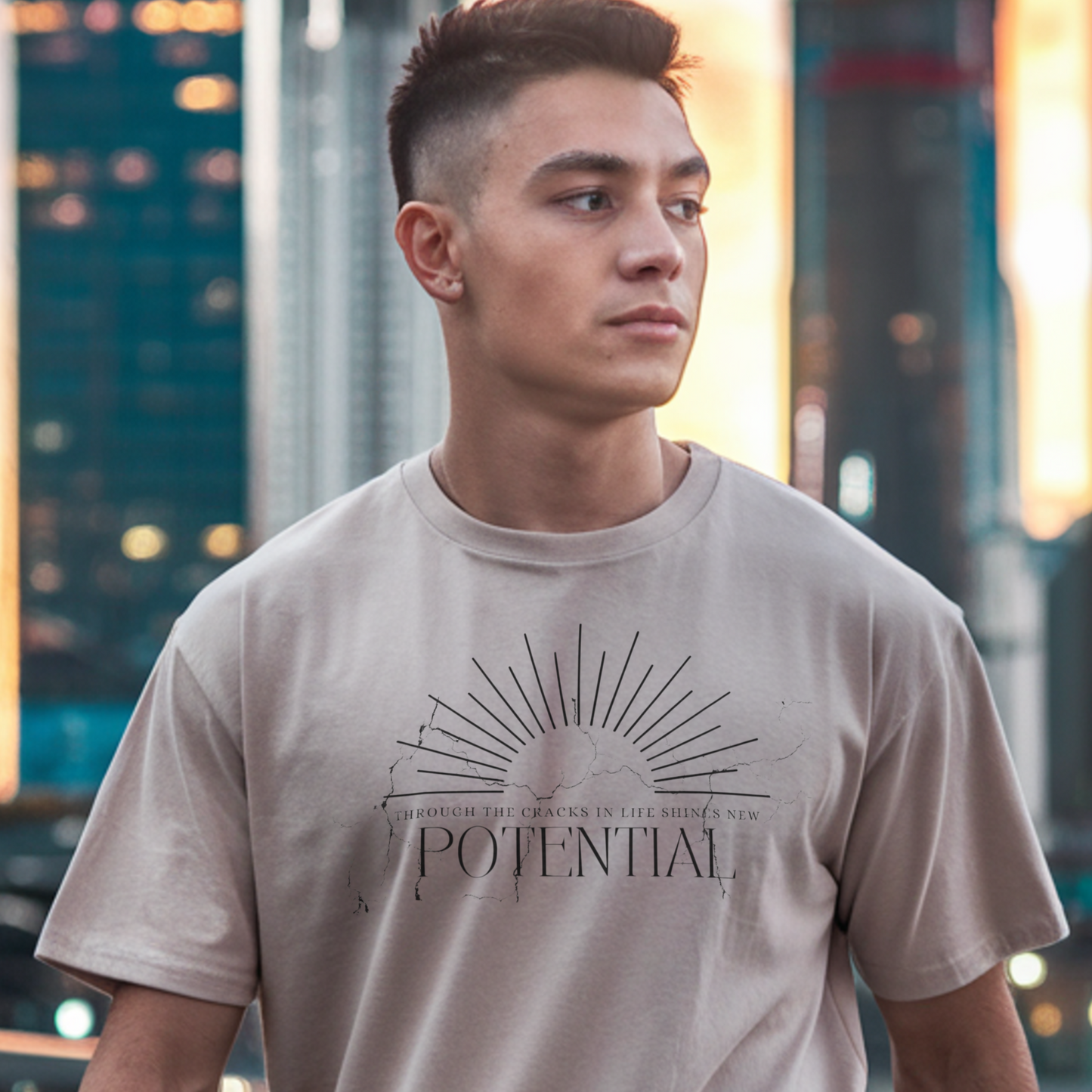Through the cracks in life shines new potential T-Shirt | Inspiration | Mindset | Wachstum | Resilienz | Unisex T-Shirt