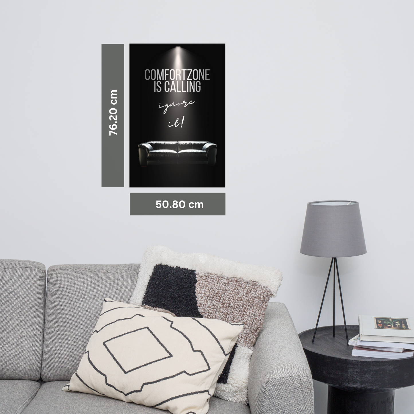 Poster „Comfort Zone is Calling – Ignore It!“ | Motivationsposter für Büro, Homeoffice, Fitnessraum, Wohnzimmer | Inspiration | Ungerahmt