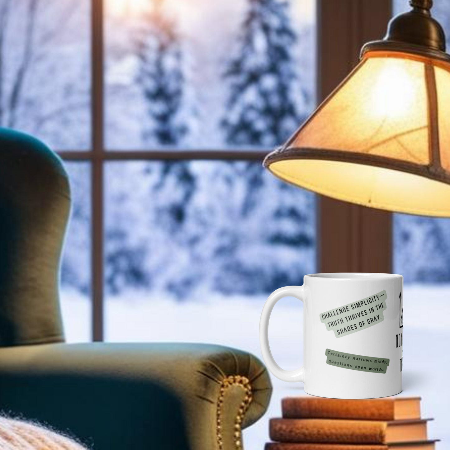 Weiße, glänzende TasseNon Binary Thinker Tasse – Inspirierendes & Minimalistisches Design | Motivation | Selbstreflexion | Kaffeeliebhaber | weiße Keramiktasse