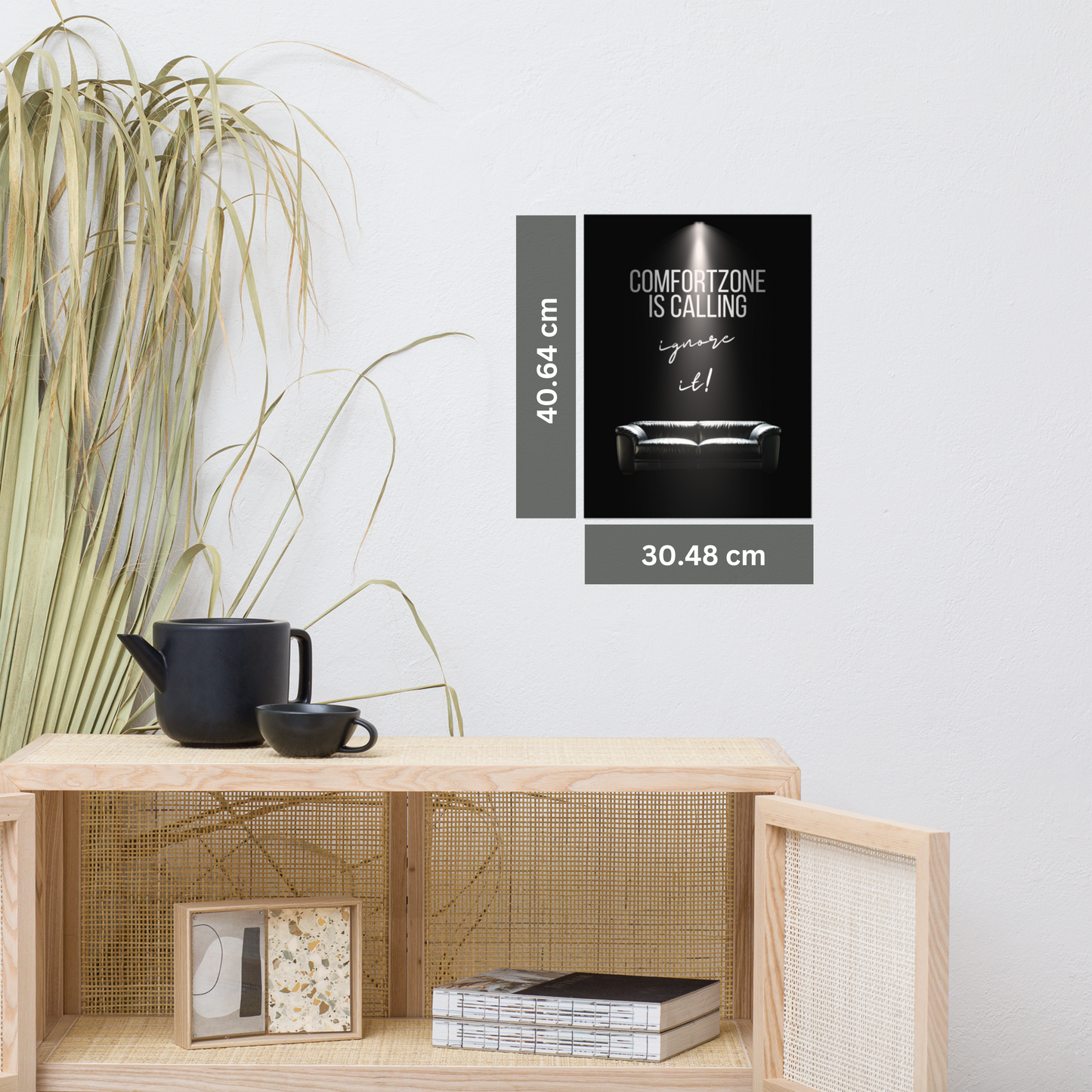 Poster „Comfort Zone is Calling – Ignore It!“ | Motivationsposter für Büro, Homeoffice, Fitnessraum, Wohnzimmer | Inspiration | Ungerahmt