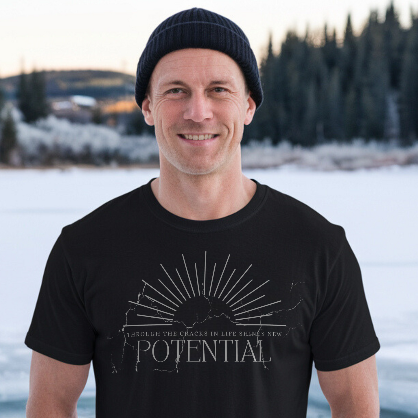 Through the cracks in life shines new potential T-Shirt | Inspiration | Mindset | Wachstum | Resilienz | Unisex T-Shirt