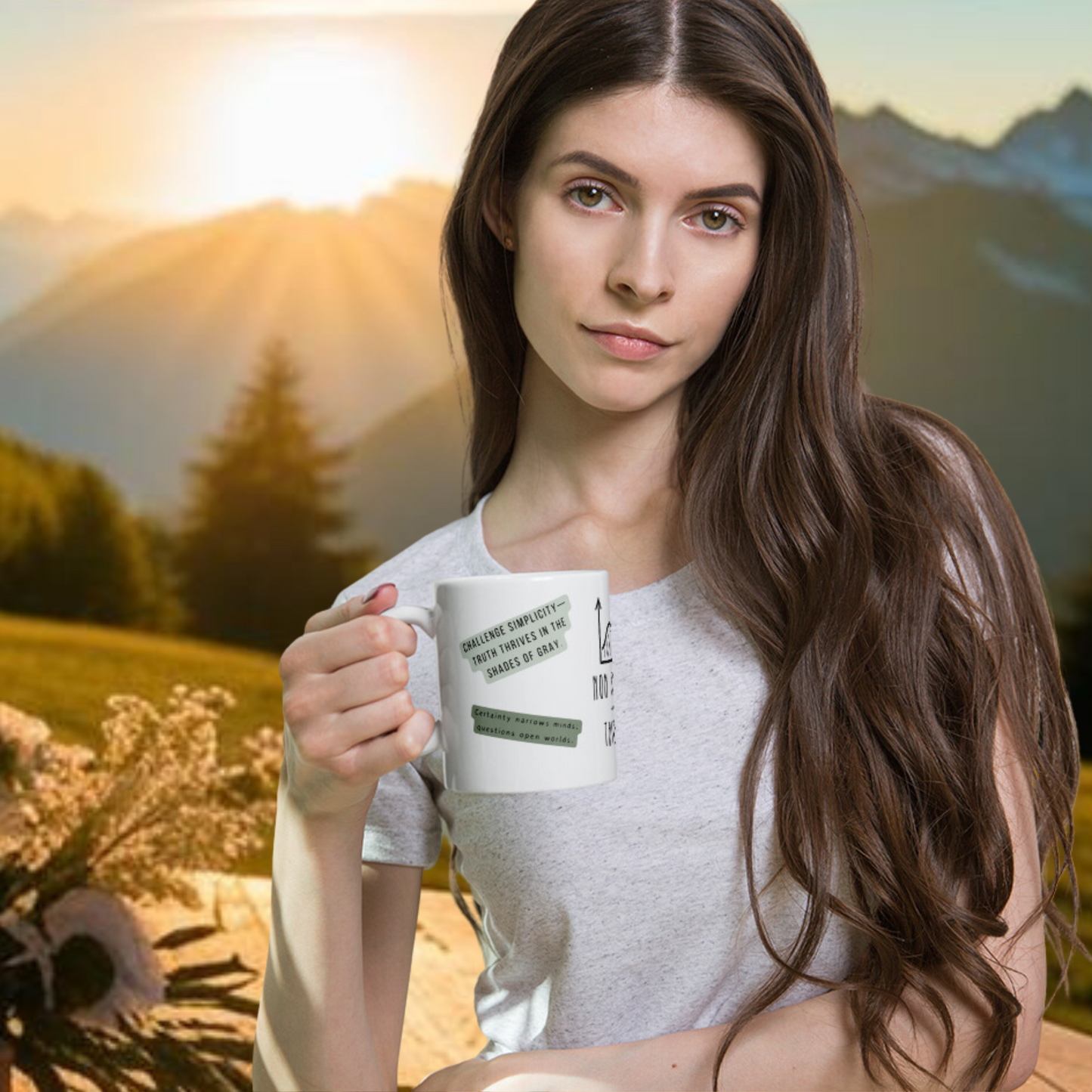 Weiße, glänzende TasseNon Binary Thinker Tasse – Inspirierendes & Minimalistisches Design | Motivation | Selbstreflexion | Kaffeeliebhaber | weiße Keramiktasse