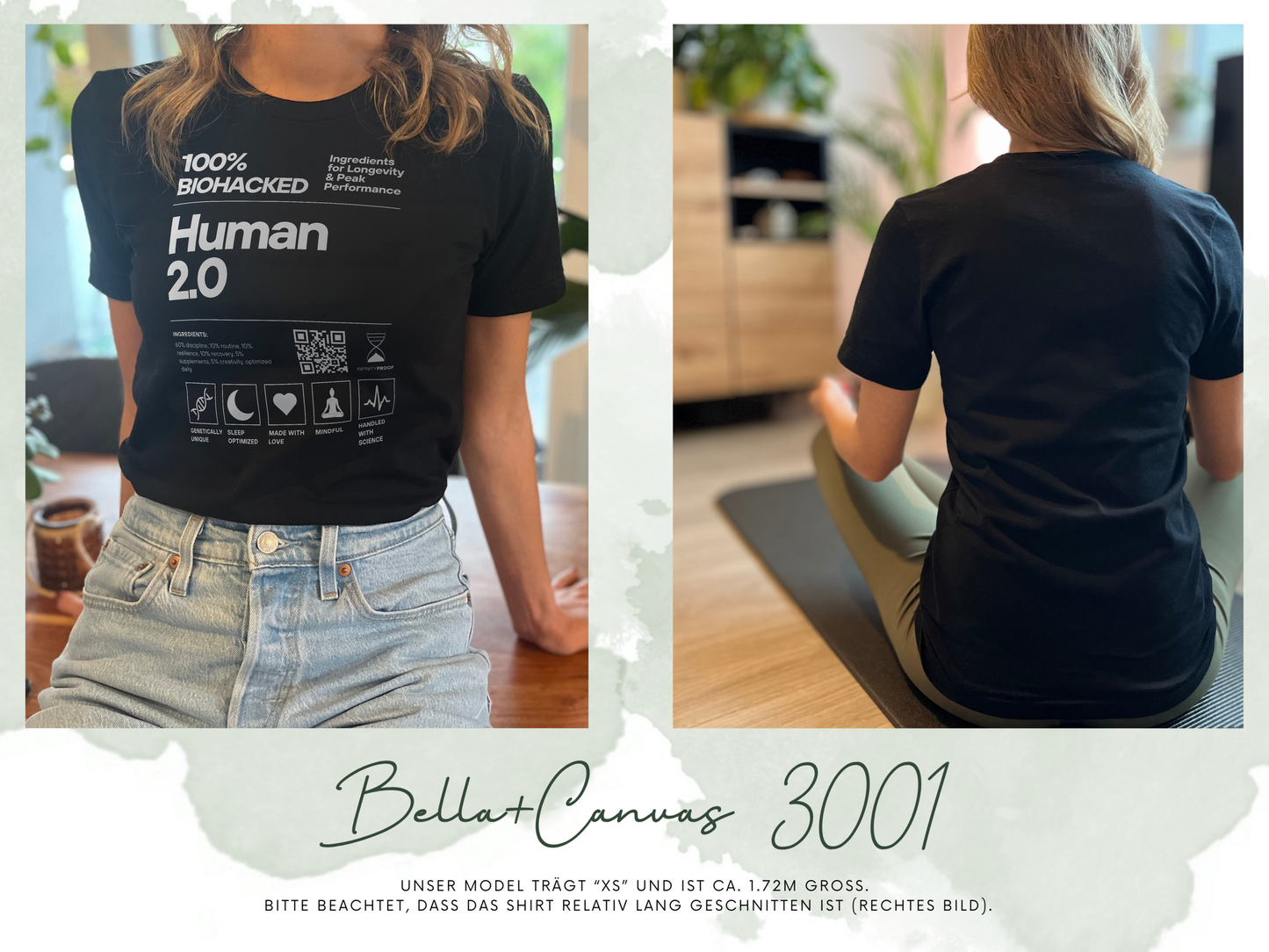 100% Biohacked Human 2.0 T-Shirt – Science Design | Mindset Kleidung | Minimalistisches Statement Shirt | Biohacking