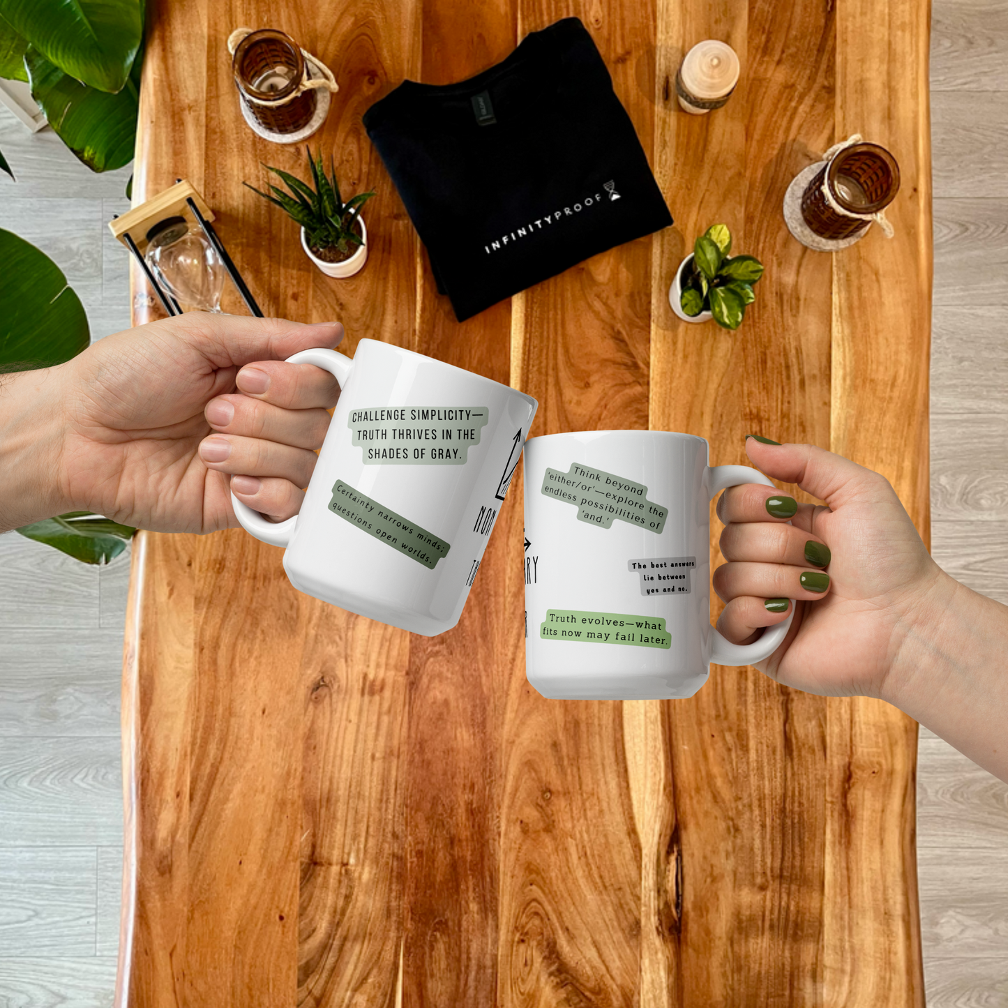 Weiße, glänzende TasseNon Binary Thinker Tasse – Inspirierendes & Minimalistisches Design | Motivation | Selbstreflexion | Kaffeeliebhaber | weiße Keramiktasse