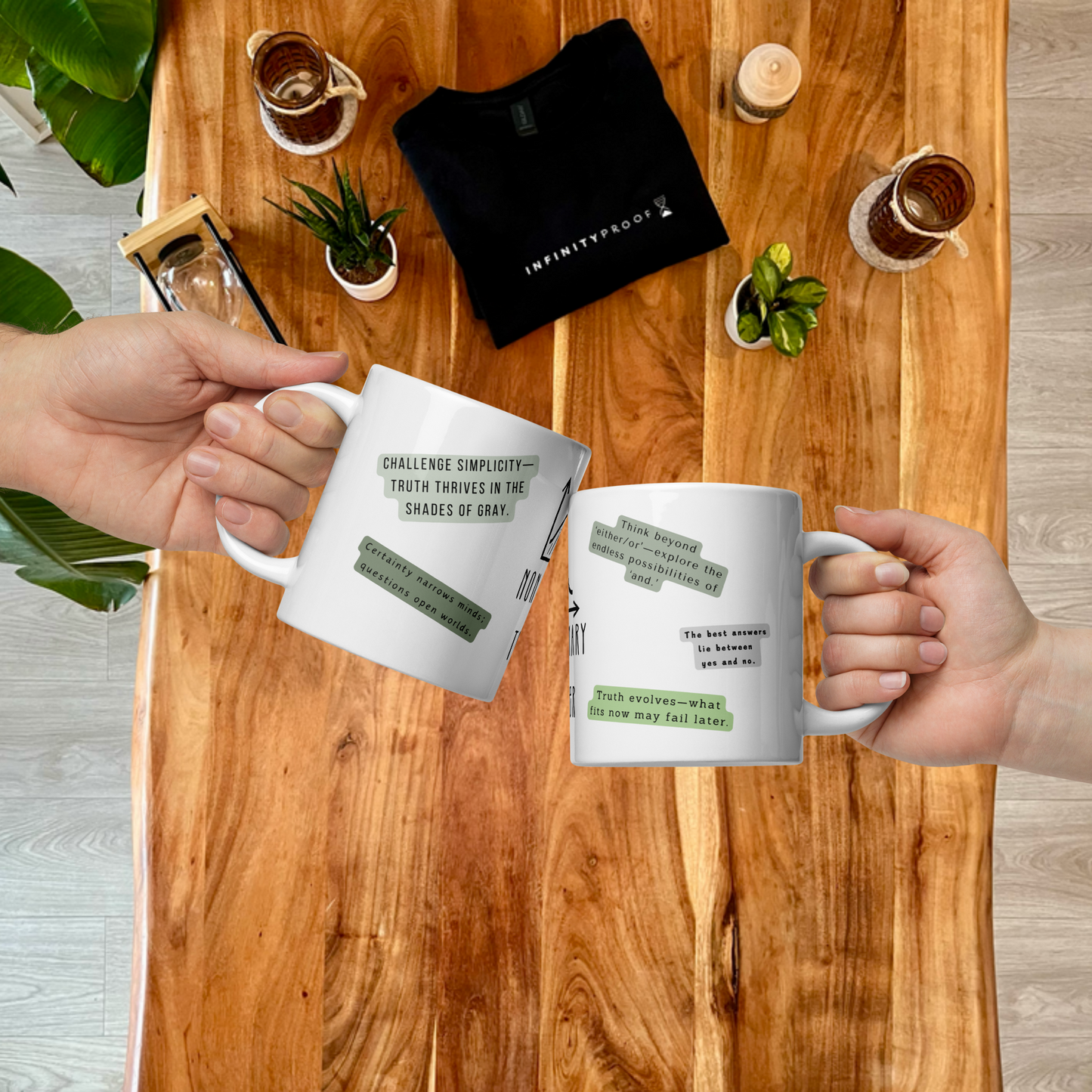 Weiße, glänzende TasseNon Binary Thinker Tasse – Inspirierendes & Minimalistisches Design | Motivation | Selbstreflexion | Kaffeeliebhaber | weiße Keramiktasse
