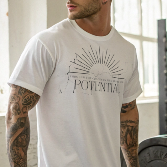 Through the cracks in life shines new potential T-Shirt | Inspiration | Mindset | Wachstum | Resilienz | Unisex T-Shirt