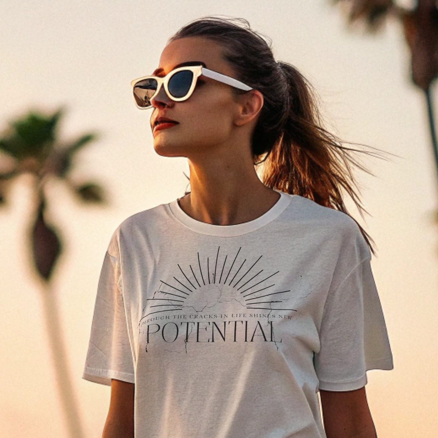 Through the cracks in life shines new potential T-Shirt | Inspiration | Mindset | Wachstum | Resilienz | Unisex T-Shirt
